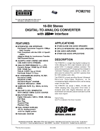 Datasheet PCM2702 manufacturer Burr-Brown