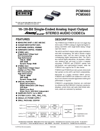 Datasheet PCM3003 manufacturer Burr-Brown