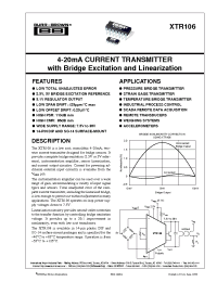 Datasheet XTR106UA manufacturer Burr-Brown