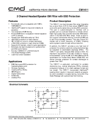 Datasheet CM1411-03CP manufacturer CalMicro