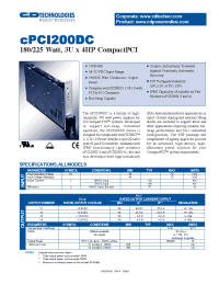 Datasheet CPCI200D-3 manufacturer C&D