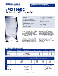 Datasheet CPCI500DC manufacturer C&D