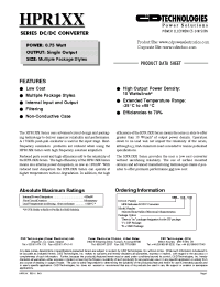 Datasheet HPR103 manufacturer C&D