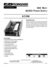 Datasheet KX500 manufacturer C&D