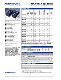 Datasheet NMA2405D manufacturer C&D
