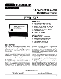 Datasheet PWR1300 manufacturer C&D