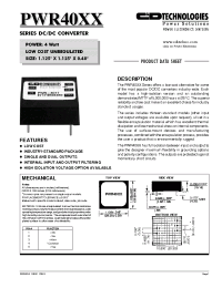 Datasheet PWR4016-HV manufacturer C&D
