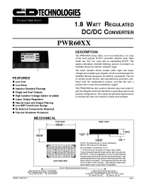 Datasheet PWR6004-HV manufacturer C&D