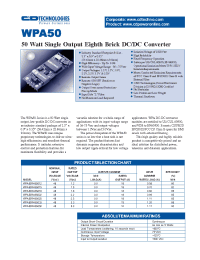 Datasheet WPA5048S012 manufacturer C&D