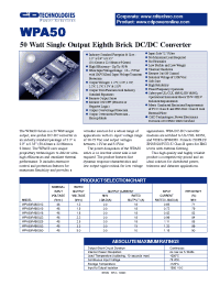 Datasheet WPA50R48S015 manufacturer C&D