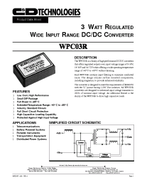 Datasheet WPC03R12D15 manufacturer C&D