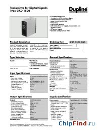 Datasheet GXD1500700 manufacturer Carlo Gavazzi