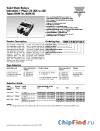 Datasheet RAM1A23A125 manufacturer Carlo Gavazzi