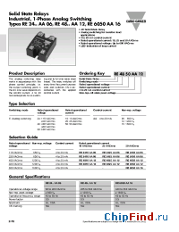 Datasheet RE2450AA06 manufacturer Carlo Gavazzi