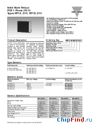 Datasheet RP1B40D10 manufacturer Carlo Gavazzi