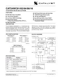 Datasheet CAT24WC01JE-1.8TE13F manufacturer Catalyst