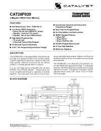 Datasheet CAT28F020P-12T manufacturer Catalyst