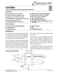 Datasheet CAT3604HV4-TE13 manufacturer Catalyst