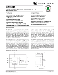 Datasheet CAT5111L-50SOIC manufacturer Catalyst