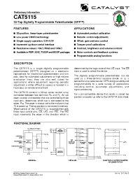 Datasheet CAT5115VI-50TE13 manufacturer Catalyst