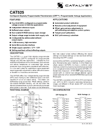 Datasheet CAT525P-TE13 manufacturer Catalyst