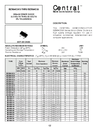 Datasheet BZX84C3V3 manufacturer Central