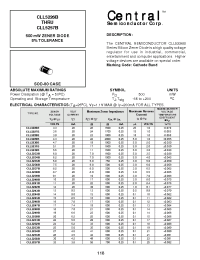 Datasheet CLL5226B...CLL5257B manufacturer Central