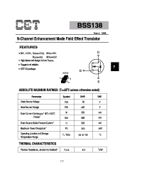 Datasheet BSS138 manufacturer CET