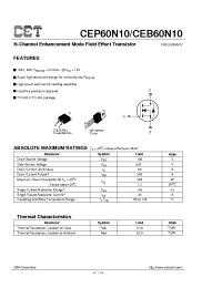 Datasheet CEB60N10 manufacturer CET