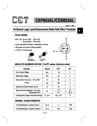 Datasheet CEB803AL manufacturer CET