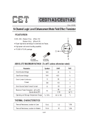 Datasheet CED71A3 manufacturer CET
