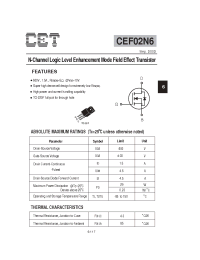 Datasheet CEF02N6 manufacturer CET