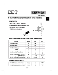 Datasheet CEF740A manufacturer CET