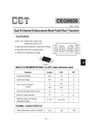 Datasheet CEG9926 manufacturer CET