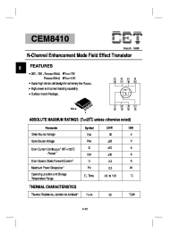 Datasheet CEM8410 manufacturer CET