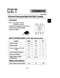 Datasheet CEM9410 manufacturer CET