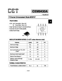 Datasheet CEM9430 manufacturer CET
