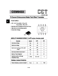 Datasheet CEM9433 manufacturer CET