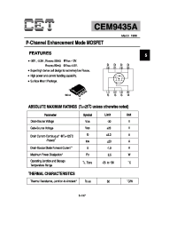 Datasheet CEM9435A manufacturer CET