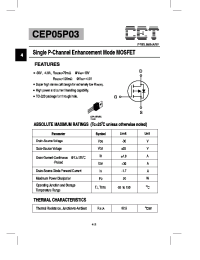 Datasheet CEP05P03 manufacturer CET