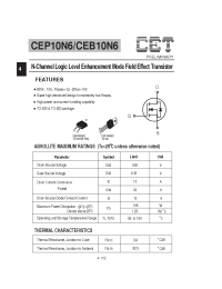 Datasheet CEP10N6 manufacturer CET