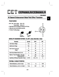 Datasheet CEP6060LR manufacturer CET
