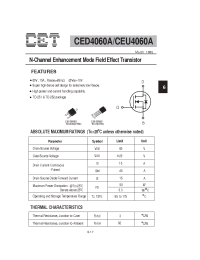 Datasheet CEU4060A manufacturer CET