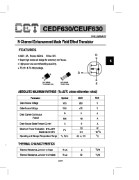 Datasheet CEUF630 manufacturer CET