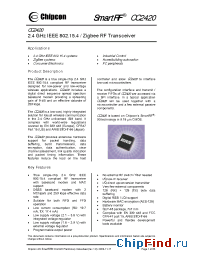 Datasheet CC2420SK manufacturer Chipcon