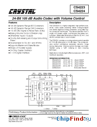 Datasheet CS4224-BS manufacturer Cirrus