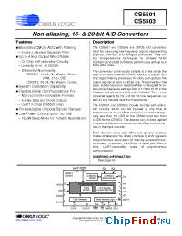Datasheet CS5501-BSZ manufacturer Cirrus