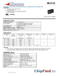 Datasheet WJ1121AS12VDC manufacturer CIT