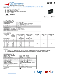 Datasheet WJ113 manufacturer CIT