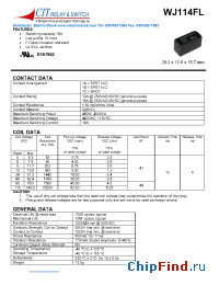 Datasheet WJ114FL1AS12110VDC5.0 manufacturer CIT